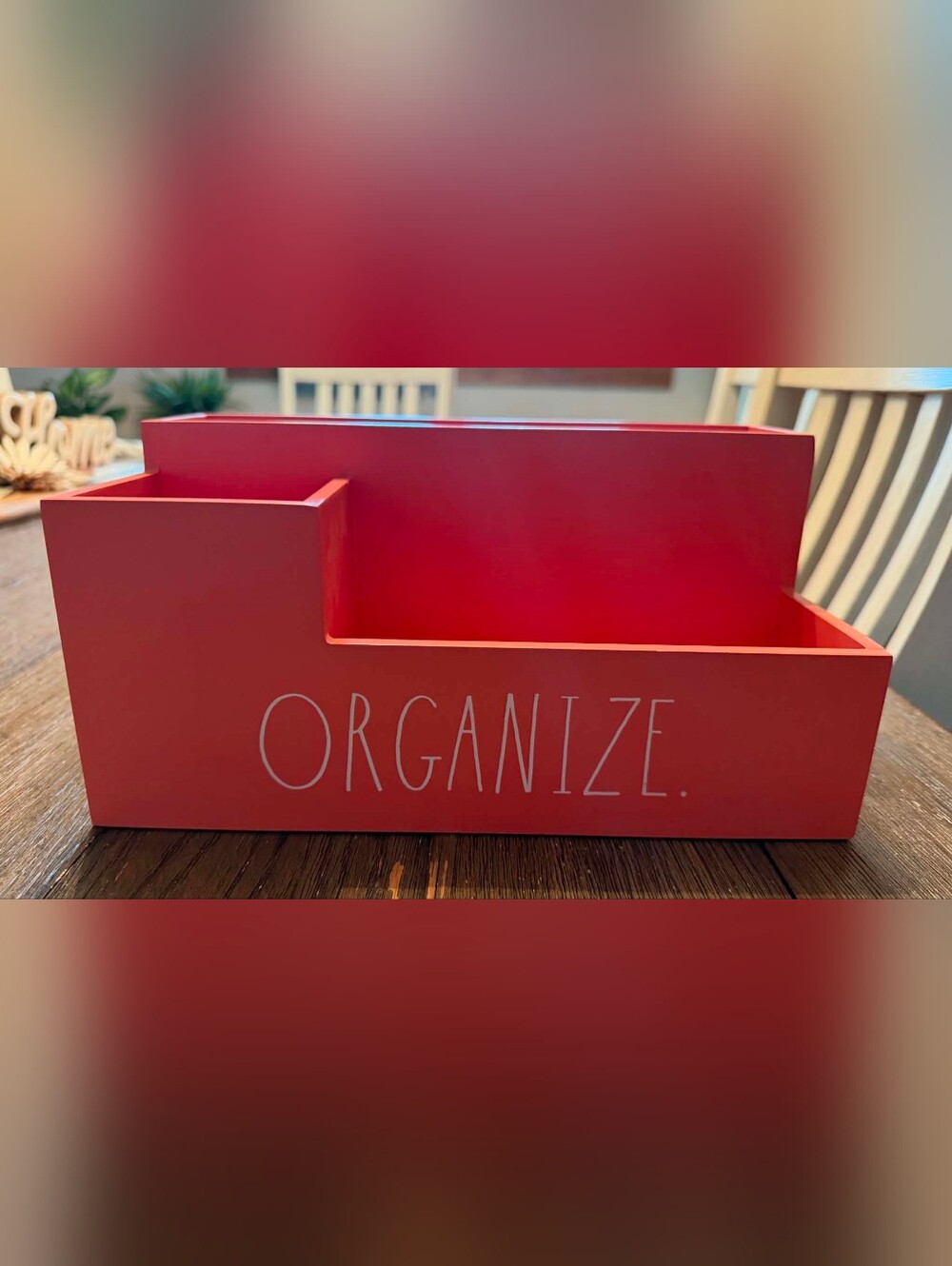 NWT Rae Dunn "Organize" Wooden Desk Organizer, 10"×5.5"×5"